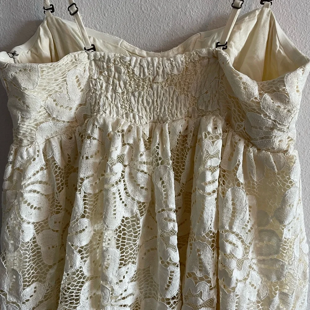 NWT Maeve Anthropologie Strapless Lace Mini Dress Women’s 1X Plus White Bridal - Picture 12 of 16